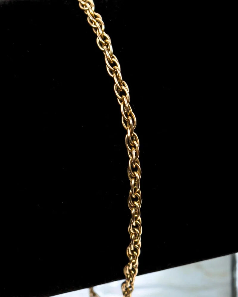 Vintage Solid Gold Rope Chain Bracelet - 9K gold - Free shipping - 3