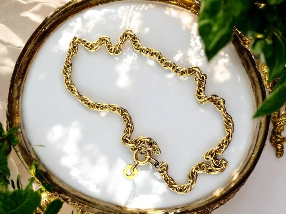 Vintage Solid Gold Rope Chain Bracelet - 9K gold - Free shipping - 1